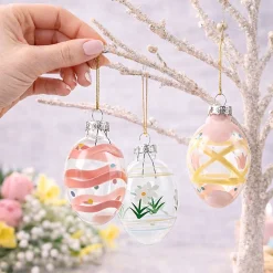 Glass Easter Egg Handpainted Ornaments
