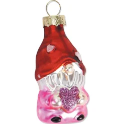 Glass Gnome Valentine Ornaments