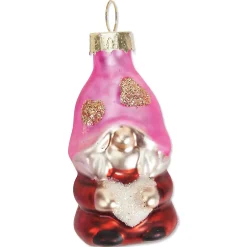 Glass Gnome Valentine Ornaments