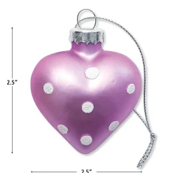 Glass Heart Dots Ornaments