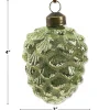 Glass Pinecone Ornaments with Leather String