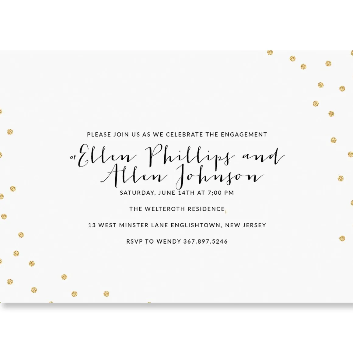 Glitter Confetti Personalized Invitations
