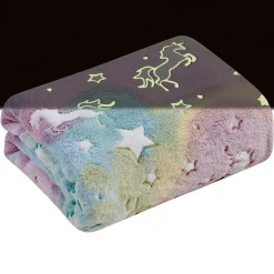 Glow in the Dark Personalized Unicorn Throw