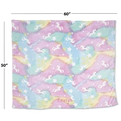 Glow in the Dark Personalized Unicorn Throw