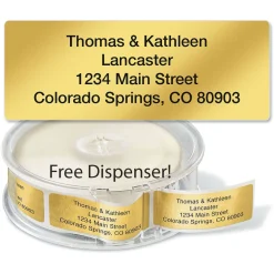 Gold Foil Standard Return Rolled Address Labels