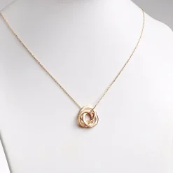Gold Interlocking Rings Personalized Necklace