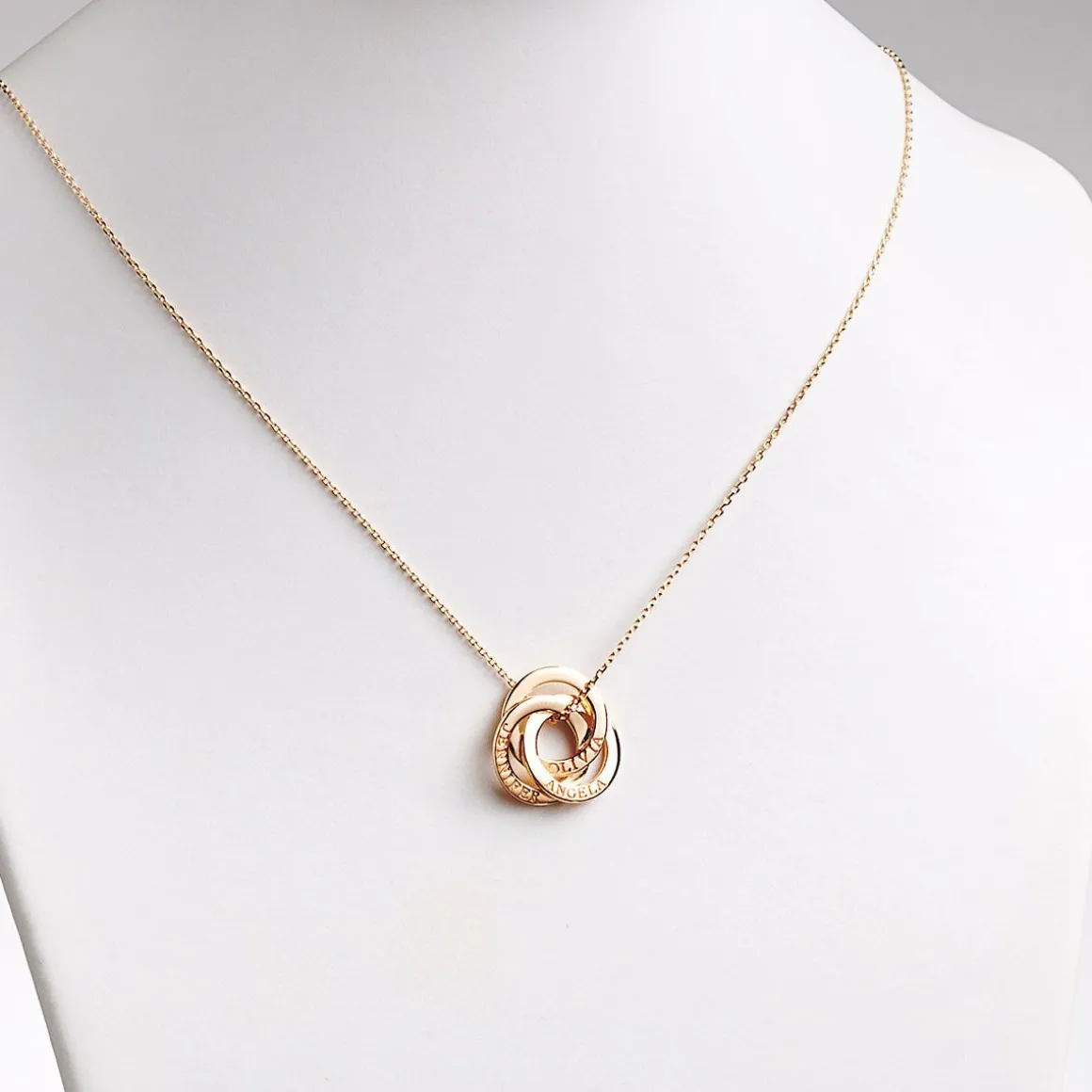 Gold Interlocking Rings Personalized Necklace