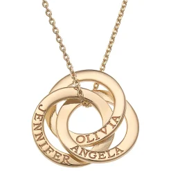 Gold Interlocking Rings Personalized Necklace