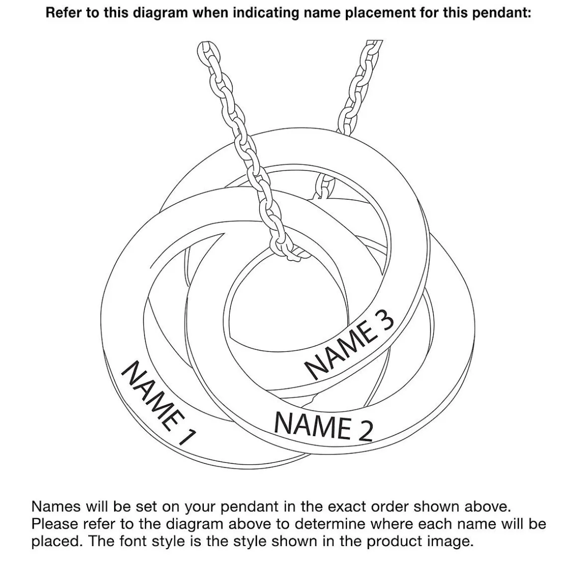 Gold Interlocking Rings Personalized Necklace