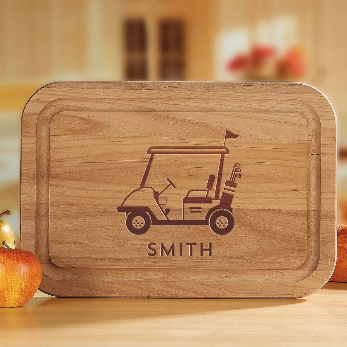 Golf Cart Personalized Wood Cutting Board