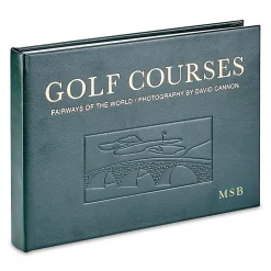 Golf Courses Personalized Green Leather-Bound Book