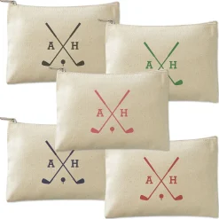 Golf Personalized Small Canvas Zip Pouch