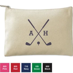 Golf Personalized Small Canvas Zip Pouch