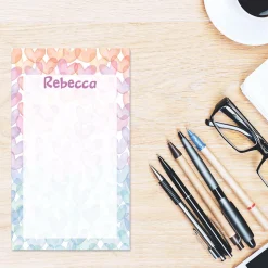 Gradient Hearts Personalized Notepad