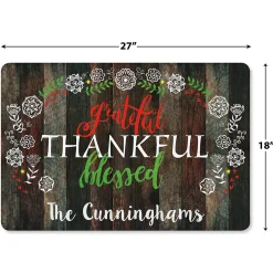 Grateful Personalized Thanksgiving Doormat