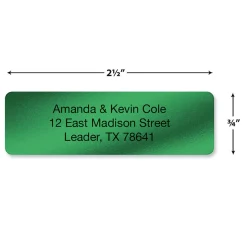 Green Foil Rolled Address Label