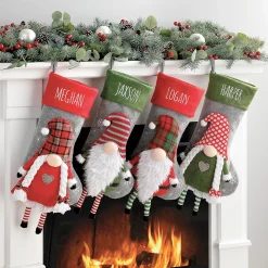 Green Gnome Character Personalized Christmas Stocking