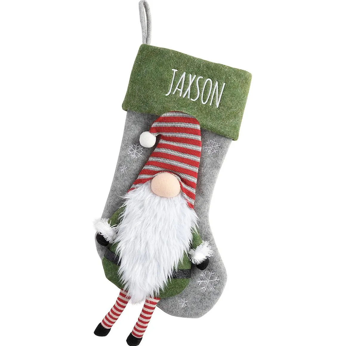 Green Gnome Character Personalized Christmas Stocking