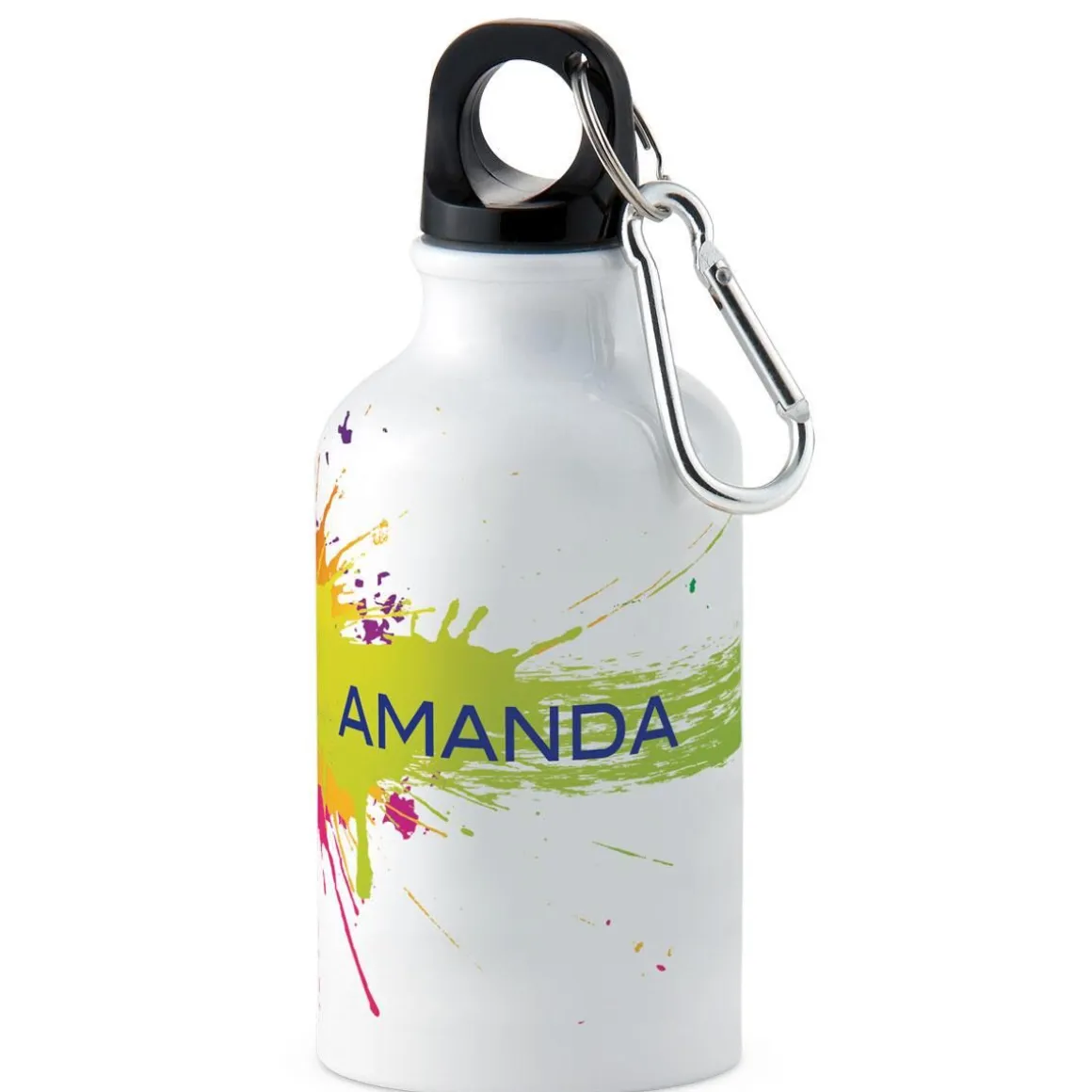 Green/Pink Splatter Personalized Water Bottle