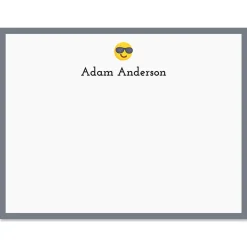 Grey Cool Emoji Correspondence Cards