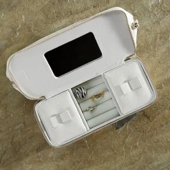 Grey Dual Travel Jewelry Monogrammed Case
