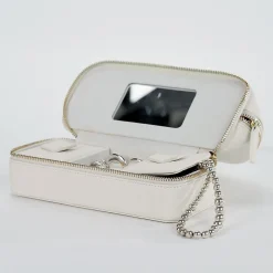 Grey Dual Travel Jewelry Monogrammed Case