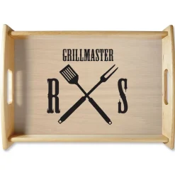 Grillmaster Natural Wood Serving Tray