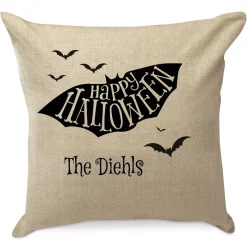 Halloween Bat Personalized Pillow by Designer Jillian Yee-Pham