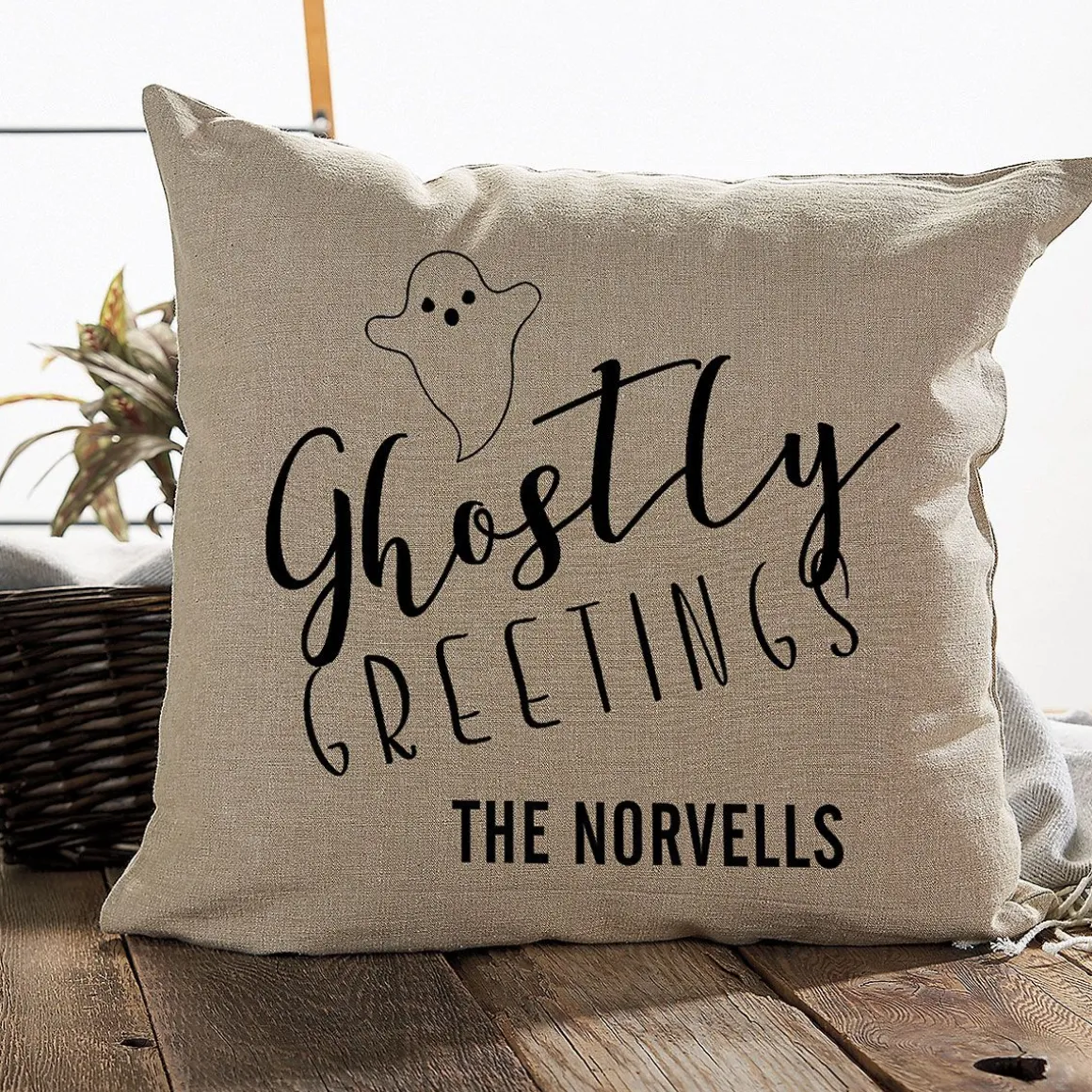 Halloween Ghost Personalized Pillow by Designer Jillian Yee-Pham