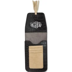 Harper Black Croc/Bone Personalized Crossbody Bag