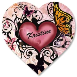Heart and Butterflies Personalized Stickers