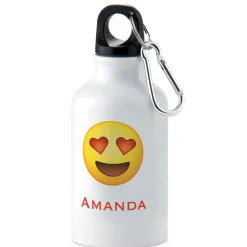 Heart Eyes Emoji Personalized Water Bottle