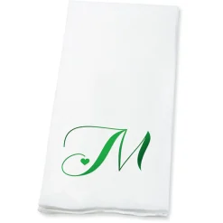 Heart Initial Foil Stamped Disposable Hand Towels