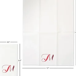 Heart Initial Foil Stamped Disposable Hand Towels