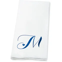 Heart Initial Foil Stamped Disposable Hand Towels