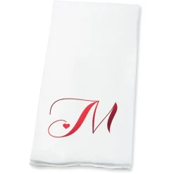 Heart Initial Foil Stamped Disposable Hand Towels