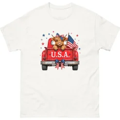 Highland Cow in Truck Adult T-Shirt