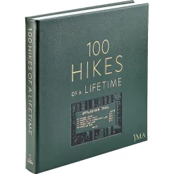 100 Hikes Of A Lifetime Personalized Green Leather-Bound Book