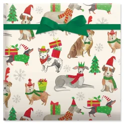 Holiday Dogs Jumbo Rolled Gift Wrap