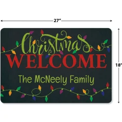 Holiday Lights Personalized Christmas Doormat
