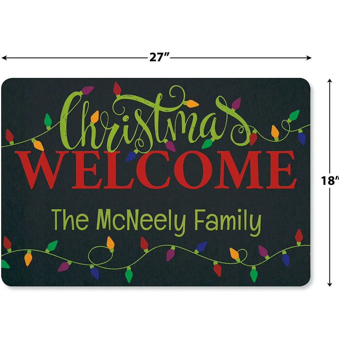 Holiday Lights Personalized Christmas Doormat