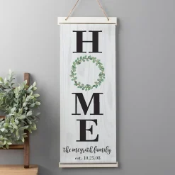 Home Wreath Personalized Hanging Canvas