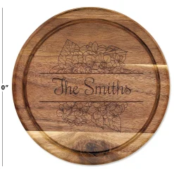 Hydrangea Acacia Cheese Board Personalized Set