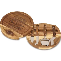 Hydrangea Acacia Cheese Board Personalized Set
