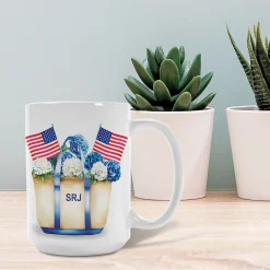 Hydrangea Tote Personalized Patriotic Mug