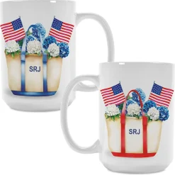 Hydrangea Tote Personalized Patriotic Mug