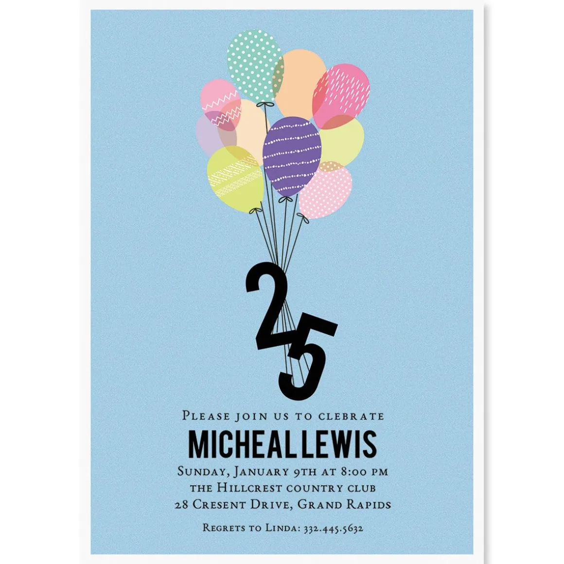 25 in Flight Milestone Personalized Invitations