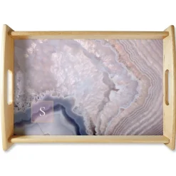 Initialed Agate Natural Wood Serving Tray