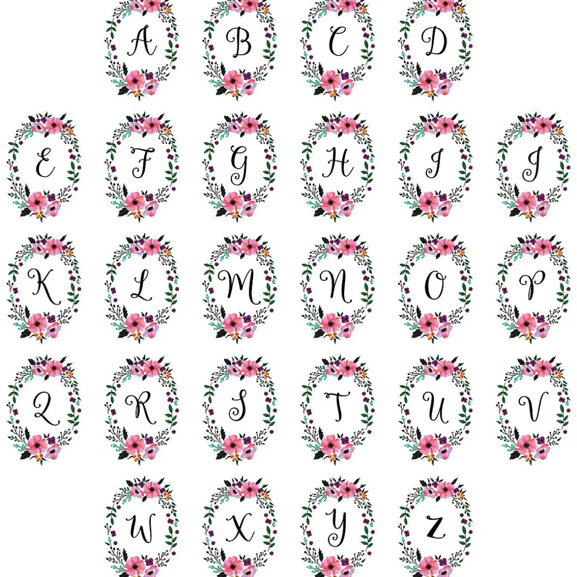 Initial in Wreath Personalized Canvas Tote