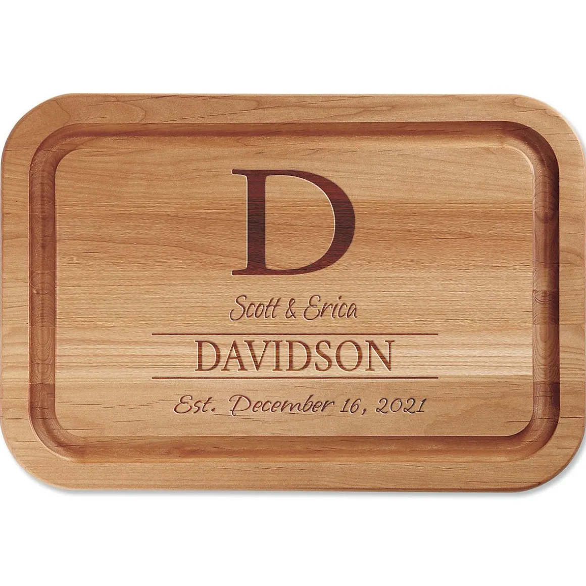 Initial Personalized Wood Cutting Board